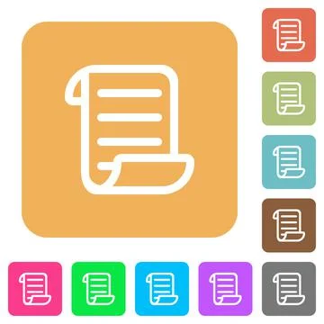 Script code rounded square flat icons Stock Illustration