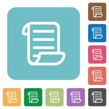 Script code rounded square flat icons Stock Illustration