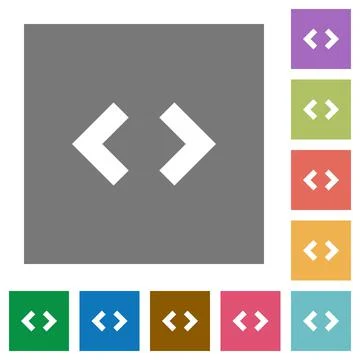 Script code square flat icons Stock Illustration