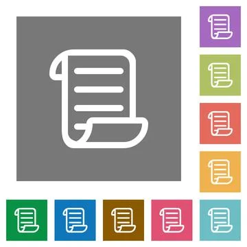 Script code square flat icons Stock Illustration