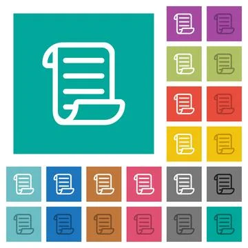 Script code square flat multi colored icons Stock Illustration