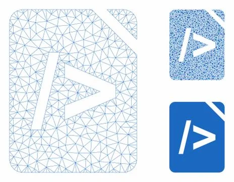 Script Code Vector Mesh Network Model and Triangle Mosaic Icon 스톡 일러스트