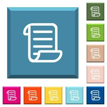 Script code white icons on edged square buttons Illustrazione stock