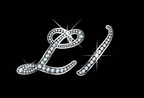 Script Diamond Bling Ll Letters Stock Illustration
