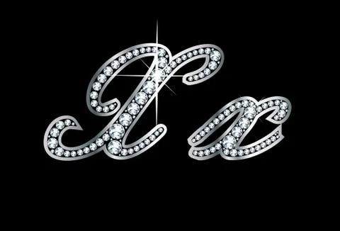 Script diamond bling Xx letters Stock Illustration