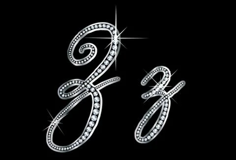Script diamond bling Zz letters Stockillustratie