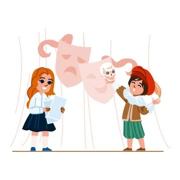Script drama theater school education vector Stock Illustration