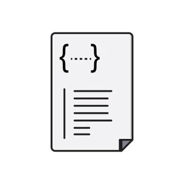 Script flat color icon 스톡 일러스트