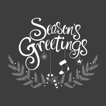 Script font type Season's Greetings Stock Illustration