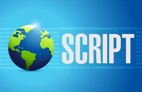 Script globe binary sign concept illustration Illustrazione stock