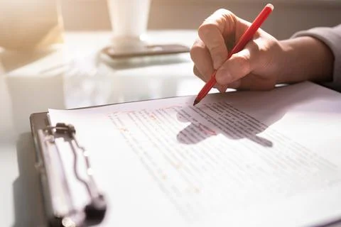 Script Grammar And Spelling Edit Stock Photos