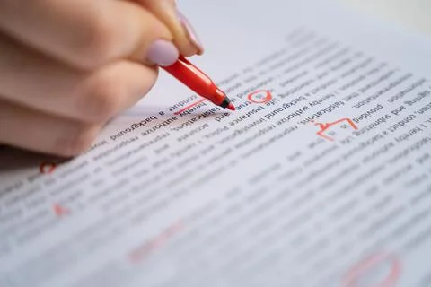 Script Grammar And Spelling Edit Stock Photos