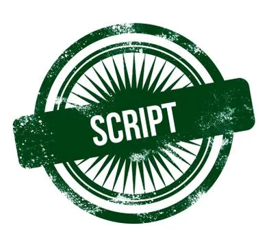 Script - green grunge stamp Stock Illustration