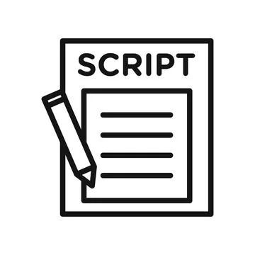 Script icon black and white vector sign イラスト素材