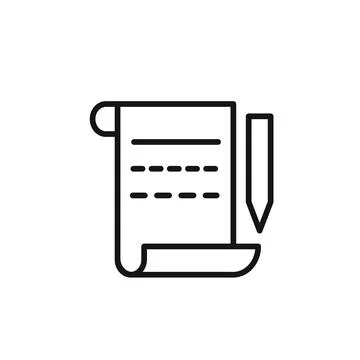 Script icon outline collection in black Illustrazione stock