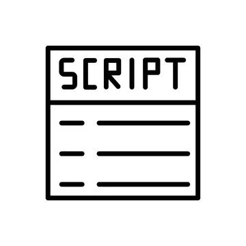 Script Icon, Suitable for Writing and Literature Themes Stock Illustration