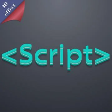 Script icon symbol. 3D style. Trendy, modern design with space for your text . R 스톡 일러스트