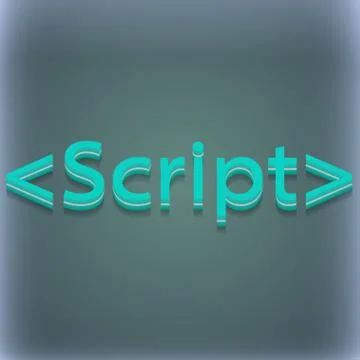 Script icon symbol. 3D style. Trendy, modern design with space for your text . R 스톡 일러스트