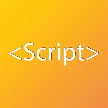 Script icon symbol Flat modern web design with long shadow and space for your te Illustrazione stock