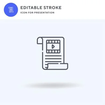 Script icon vector, filled flat sign, solid pictogram isolated on white, logo Stock Illustration