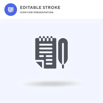 Script icon vector, filled flat sign, solid pictogram isolated on white, logo Illustrazione stock