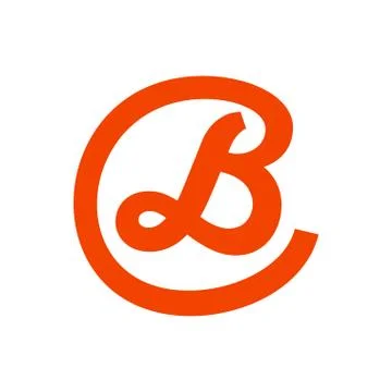 Script Initial B Lettermark in Circle Icon Design Stock Illustration