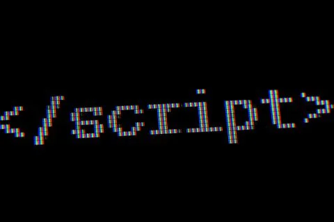 Script inscription on the computer screen. Stock Photos