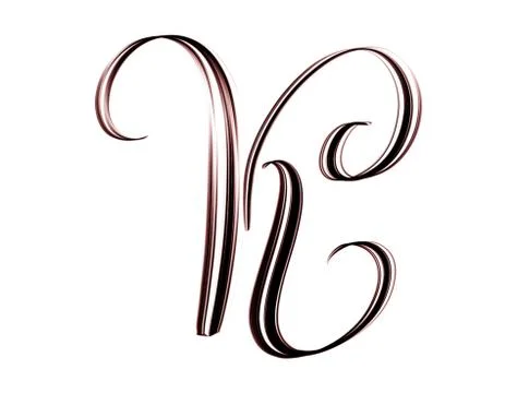 Script letter K hand lettering isolated on white background 스톡 일러스트