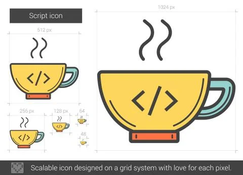 Script line icon Stock Illustration