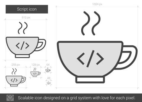 Script line icon Stock Illustration