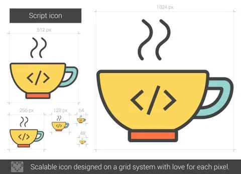 Script line icon 스톡 일러스트