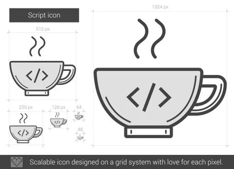 Script line icon 库存插图