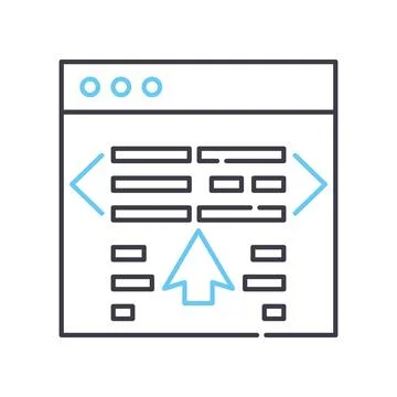 Script line icon, outline symbol, vector illustration, concept sign 库存插图