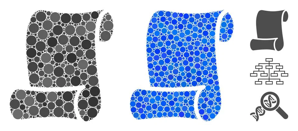 Script Mosaic Icon of Circle Dots 스톡 일러스트