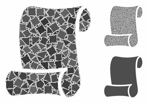 Script Mosaic Icon of Ragged Elements Illustrazione stock