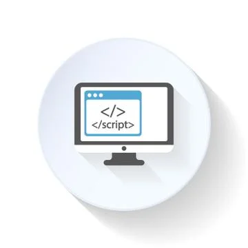 Script optimization flat icon Stock Illustration