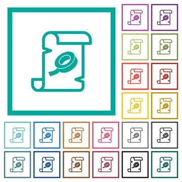 Script patch flat color icons with quadrant frames Stock Illustration