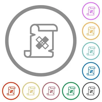 Script patch flat icons with outlines イラスト素材