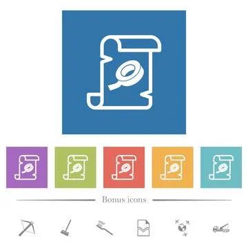Script patch flat white icons in square backgrounds イラスト素材