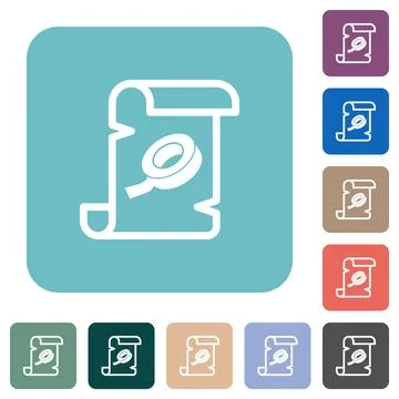 Script patch rounded square flat icons Stock Illustration