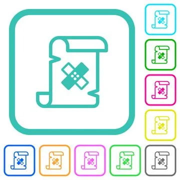 Script patch vivid colored flat icons Stock Illustration