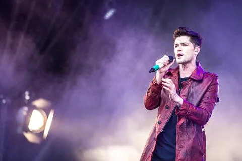  The Script plays the Main Stage at T In The Park at its new home of Strat... Stock Photos