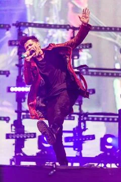  The Script plays the Main Stage at T In The Park at its new home of Strat... Stock Photos