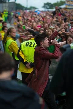  The Script plays the Main Stage at T In The Park at its new home of Strat... Stock Photos