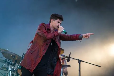 The Script plays the Main Stage at T In The Park at its new home of Strat... Stock Photos