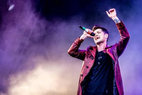  The Script plays the Main Stage at T In The Park at its new home of Strat... Stock Photos