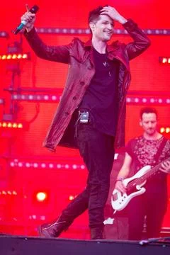  The Script plays the Main Stage at T In The Park at its new home of Strat... Stock Photos