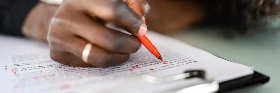 Script Proofread And Sentence Grammar Spell Check Stock Photos