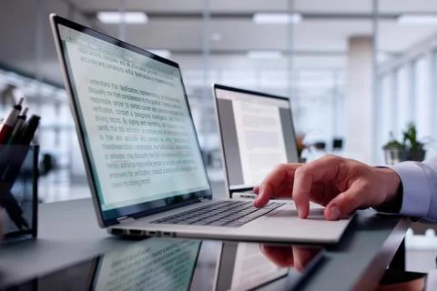 Script Proofread And Sentence Grammar Spell Check Stock Photos