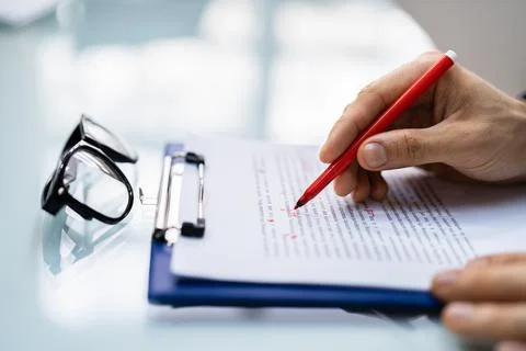 Script Proofreading Foto stock